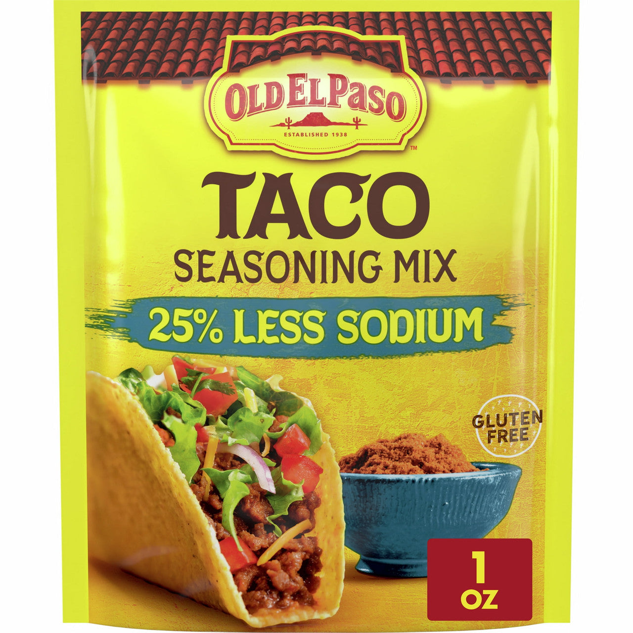 Old El Paso Taco Seasoning Mix 25 Percent Less Sodium, 1 Oz